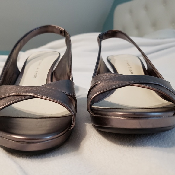Etienne Aigner Ophelia Slingback Sandals Pewter - Picture 5 of 7
